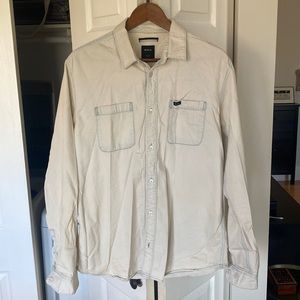 RVCA mens slim fit denim wash shirt size Large